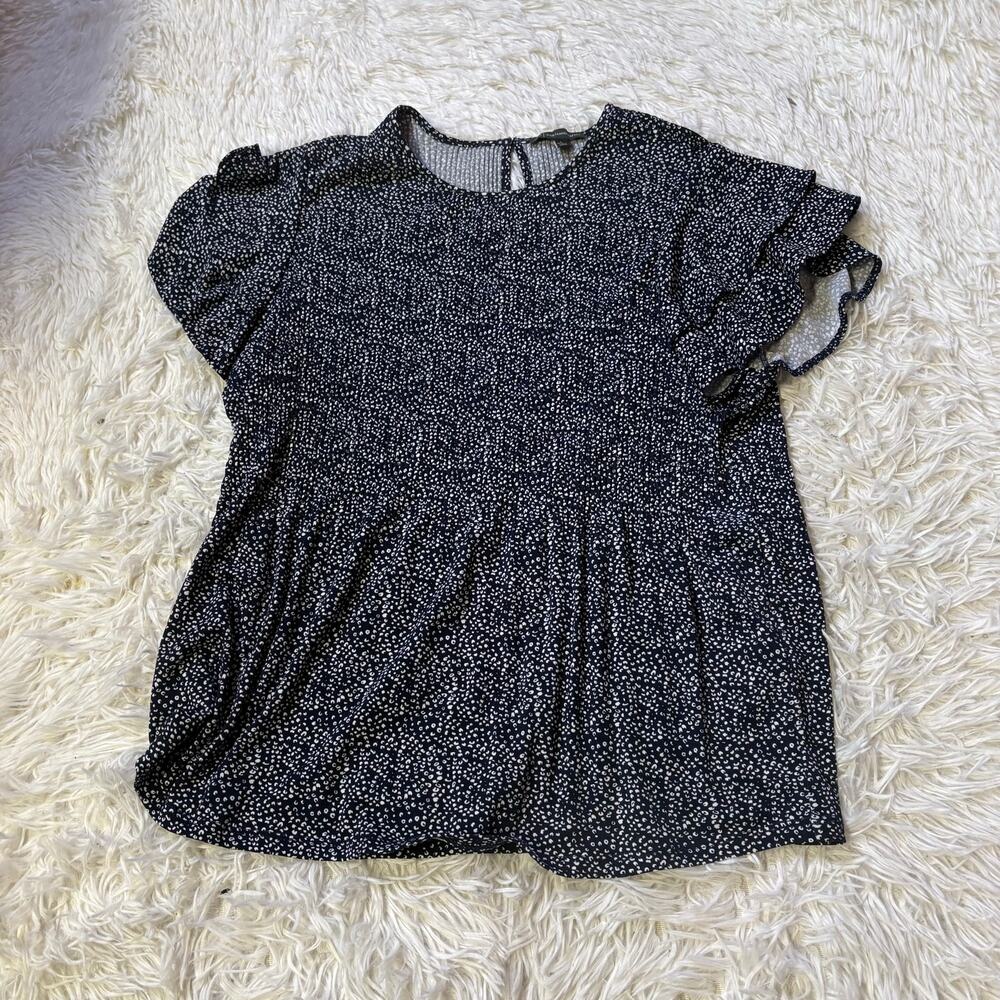 Adrianna Papell Women's Pleated Knit Double Sleeve blue large